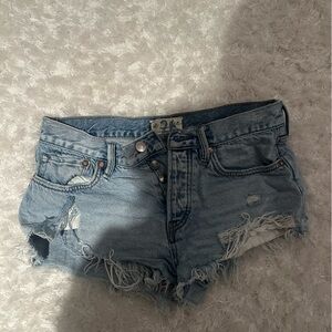 Free people low rise jean shorts. Size 26